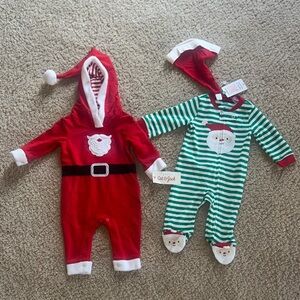 Carter's Red Santa Baby Rompers